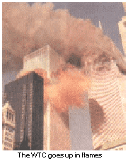 WTC goes up in flames